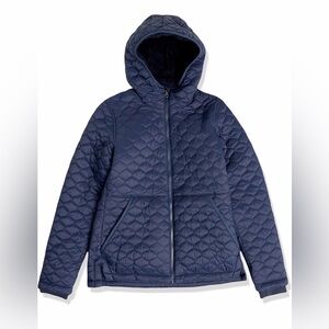 Lightweight Quilted Full-Zip Sherpa-Lined Hooded Puffer Jacket- size large